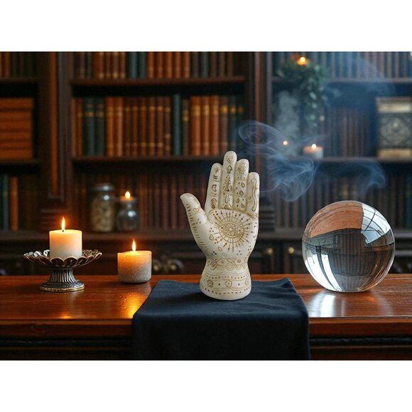 Mystical Witchy Palmistry Hand Statue Palm Reading Boho Psychic Decor 5" - Picture 2 of 9